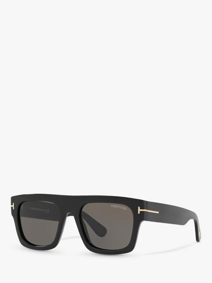 TOM FORD FT0711 Men's Fausto Square Sunglasses, Black Shiny