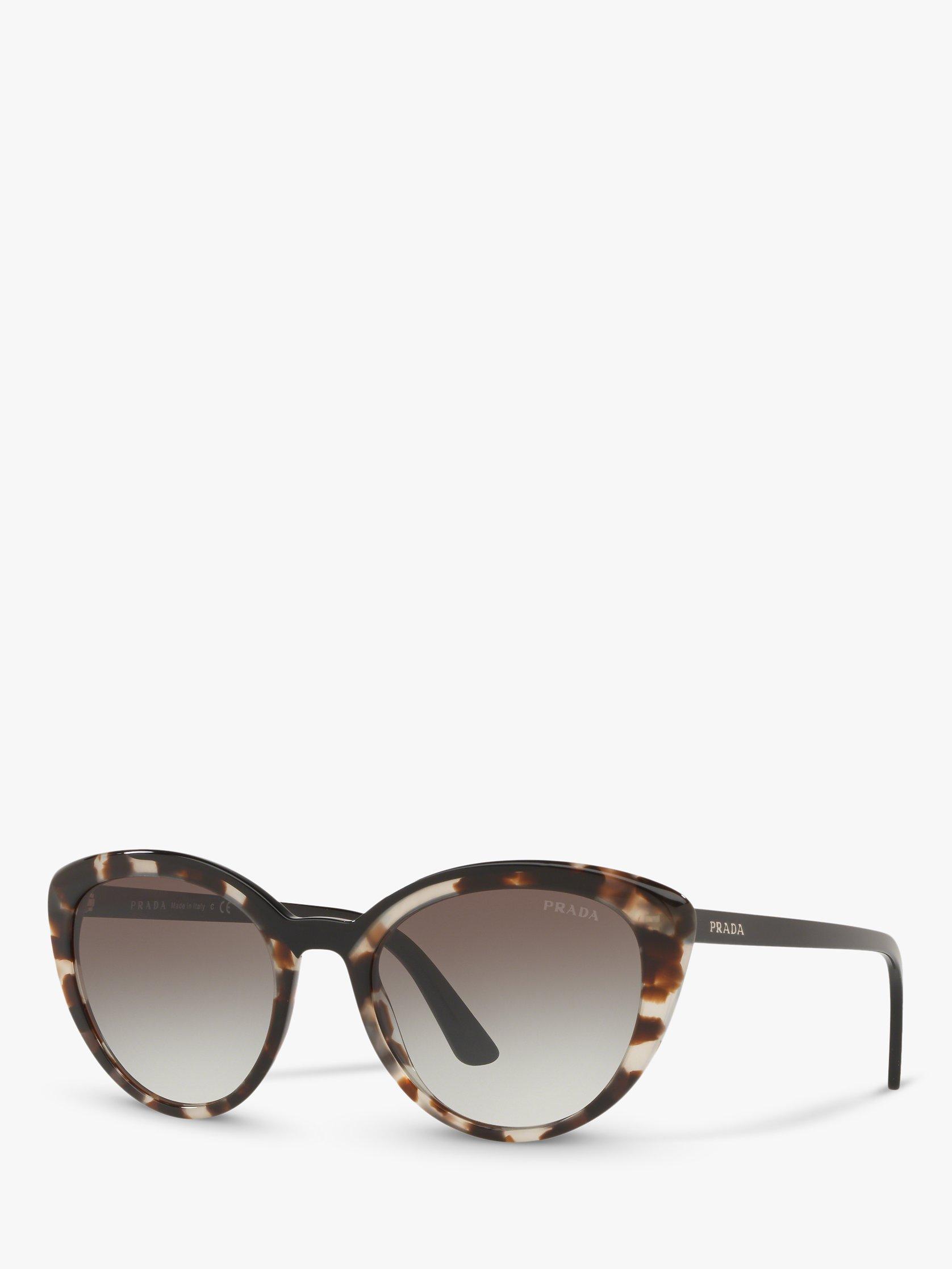 Prada PR 02VS Women's Cat's Eye Sunglasses, Black Multi/Brown Gradient
