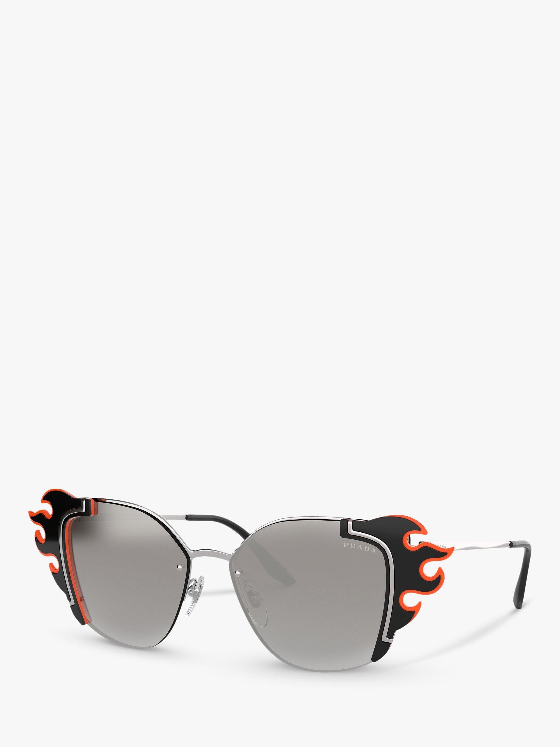 Prada PR 59VS Women's Square Sunglasses, Silver/Grey