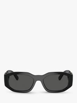 Versace VE4361 Women's Square Sunglasses, Black/Grey, Black/Grey