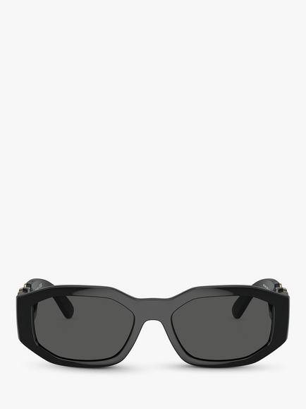 Versace VE4361 Women's Square Sunglasses, Black/Grey, Black/Grey