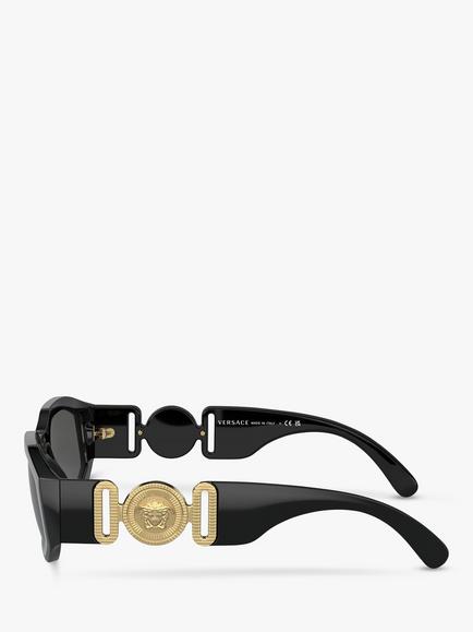 Versace VE4361 Women's Square Sunglasses, Black/Grey - view 2, Black/Grey