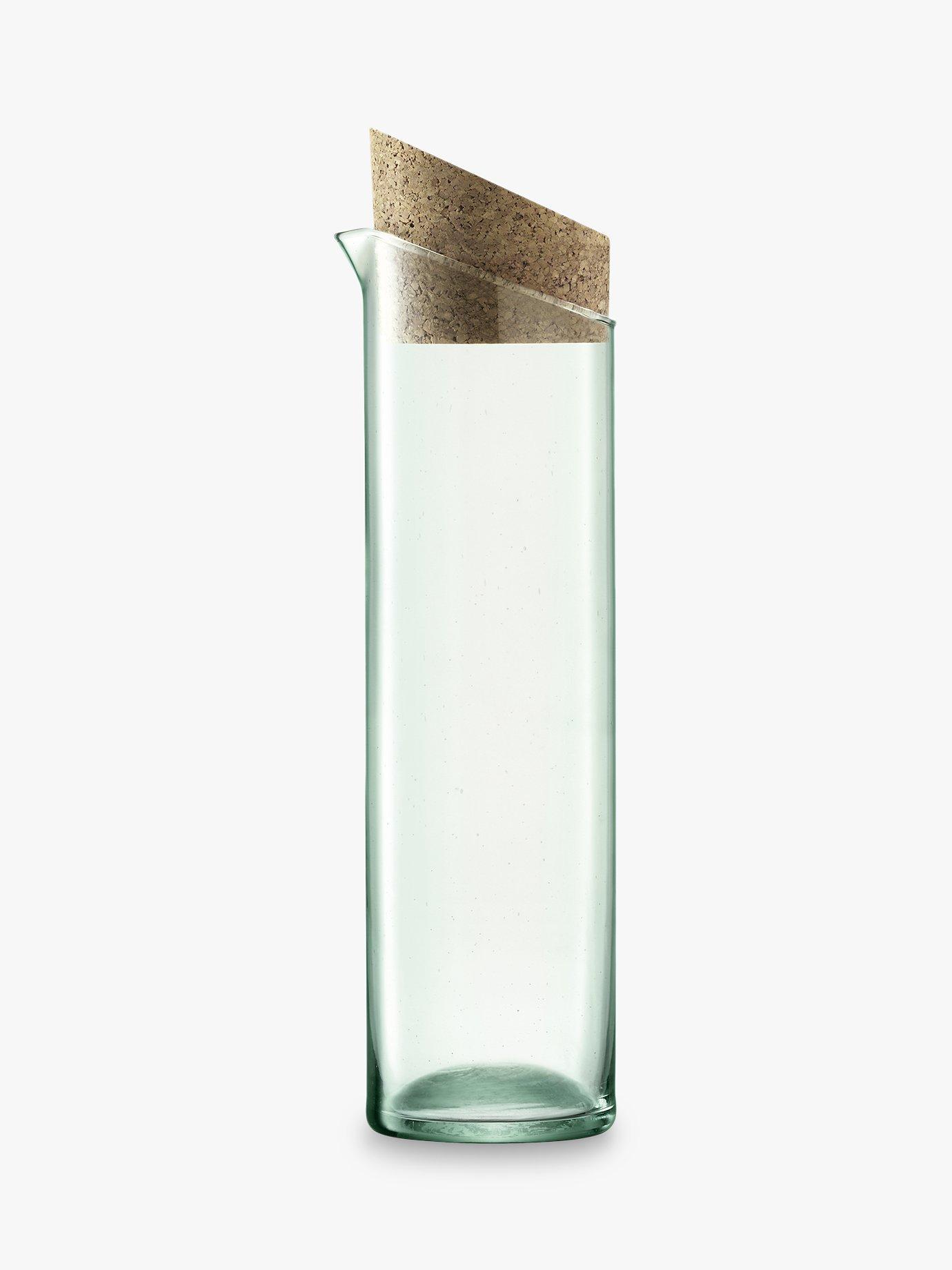 LSA International Canopy Recycled Glass Corked Carafe, 1.3L, Clear