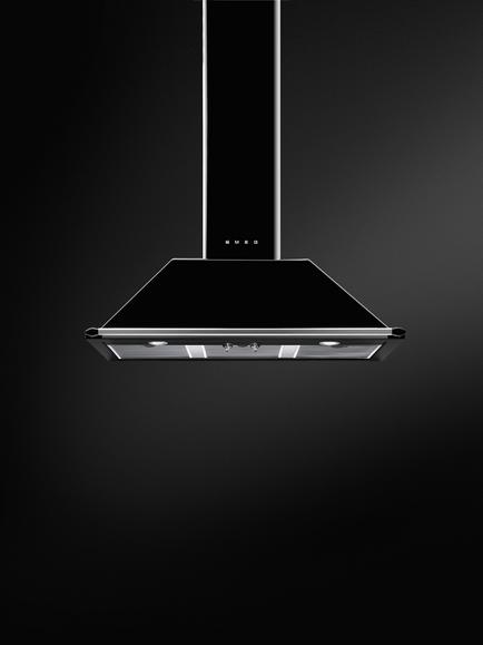 Smeg Victoria KT100 100cm Chimney Cooker Hood - view 2, Black