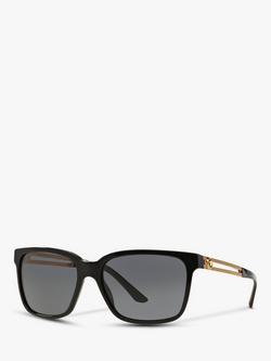 Versace VE4307 Men's Square Sunglasses, Black/Grey, Black/Grey