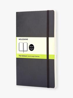 Moleskine Large Soft Cover Plain Notebook, Black