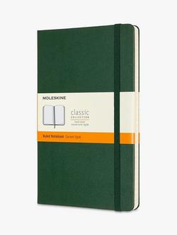 Moleskine Large Hard Cover Ruled Notebook, Green