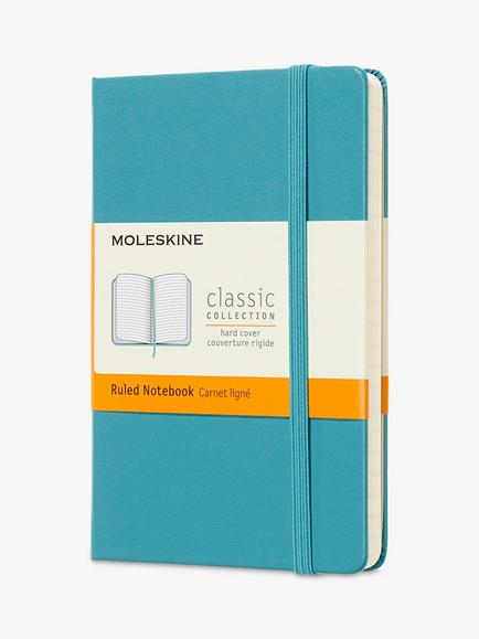 Moleskine Pocket Sized Hard Cover Ruled Notebook, Teal