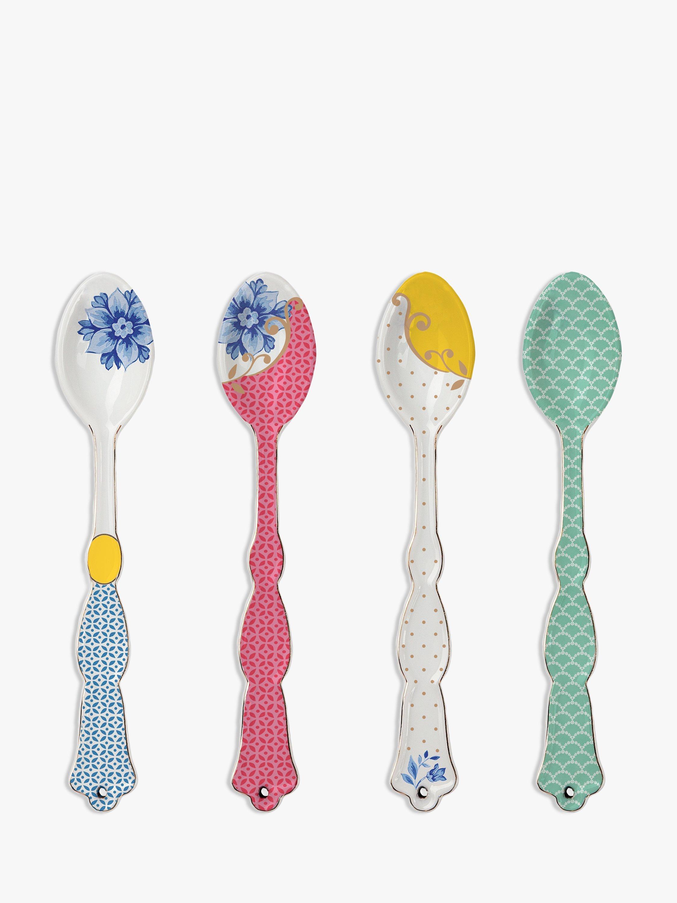 PiP Studio Royal Flowers Porcelain Teaspoons, Set of 4, Multi