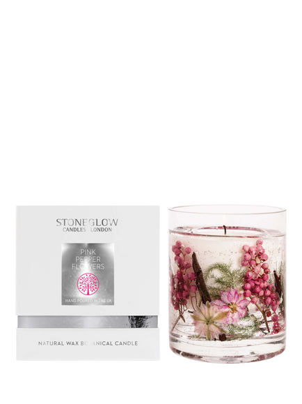 Stoneglow Natures Gift Pink Pepper Flowers Gel Scented Candle, 160g, Multi