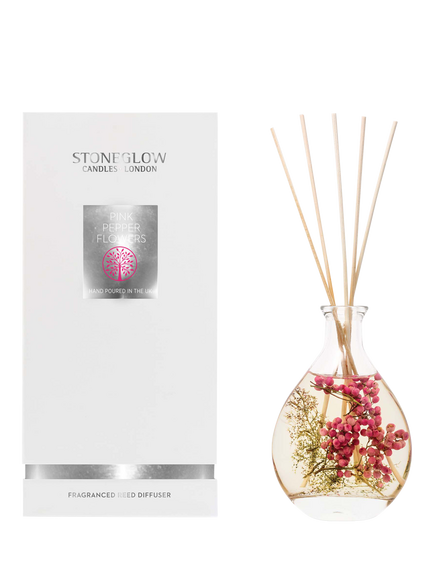 Stoneglow Natures Gift Pink Pepper Flowers Reed Diffuser, 180ml, Multi