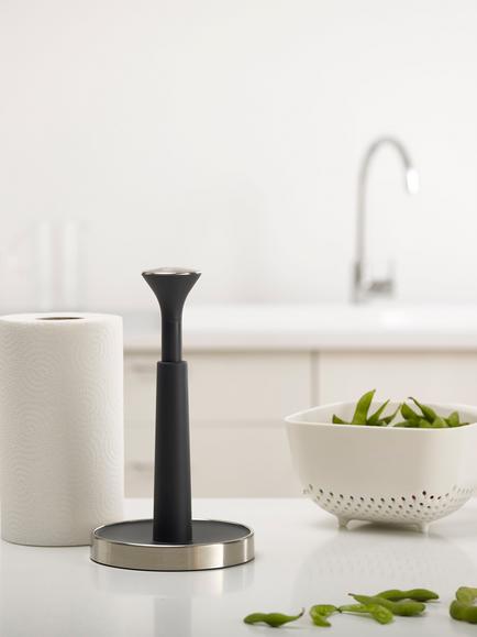 Joseph Joseph Push and Tear Kitchen Roll Holder - view 2, Grey