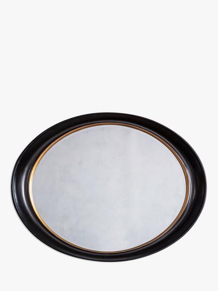 Riley Oval Mirror, 77 x 100cm, Black/Gold