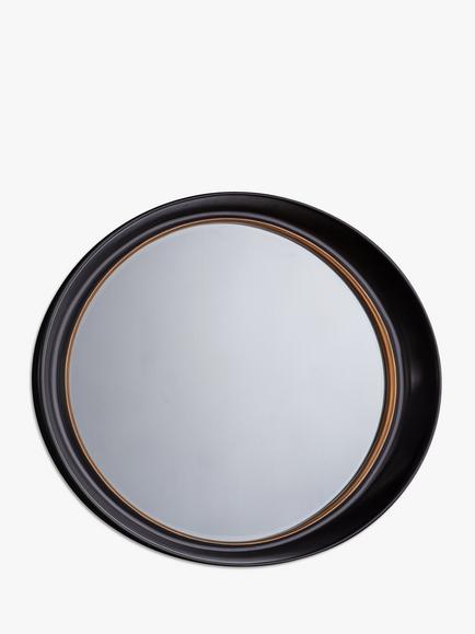 Riley Oval Mirror, 77 x 100cm - view 2, Black/Gold