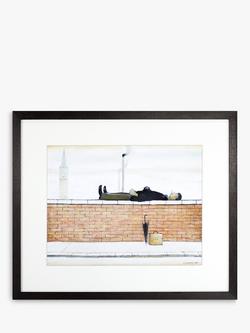 John Lewis LS Lowry 'Man Lying On A Wall 1927' Framed Print & Mount, 44 x 50.8cm, Multi
