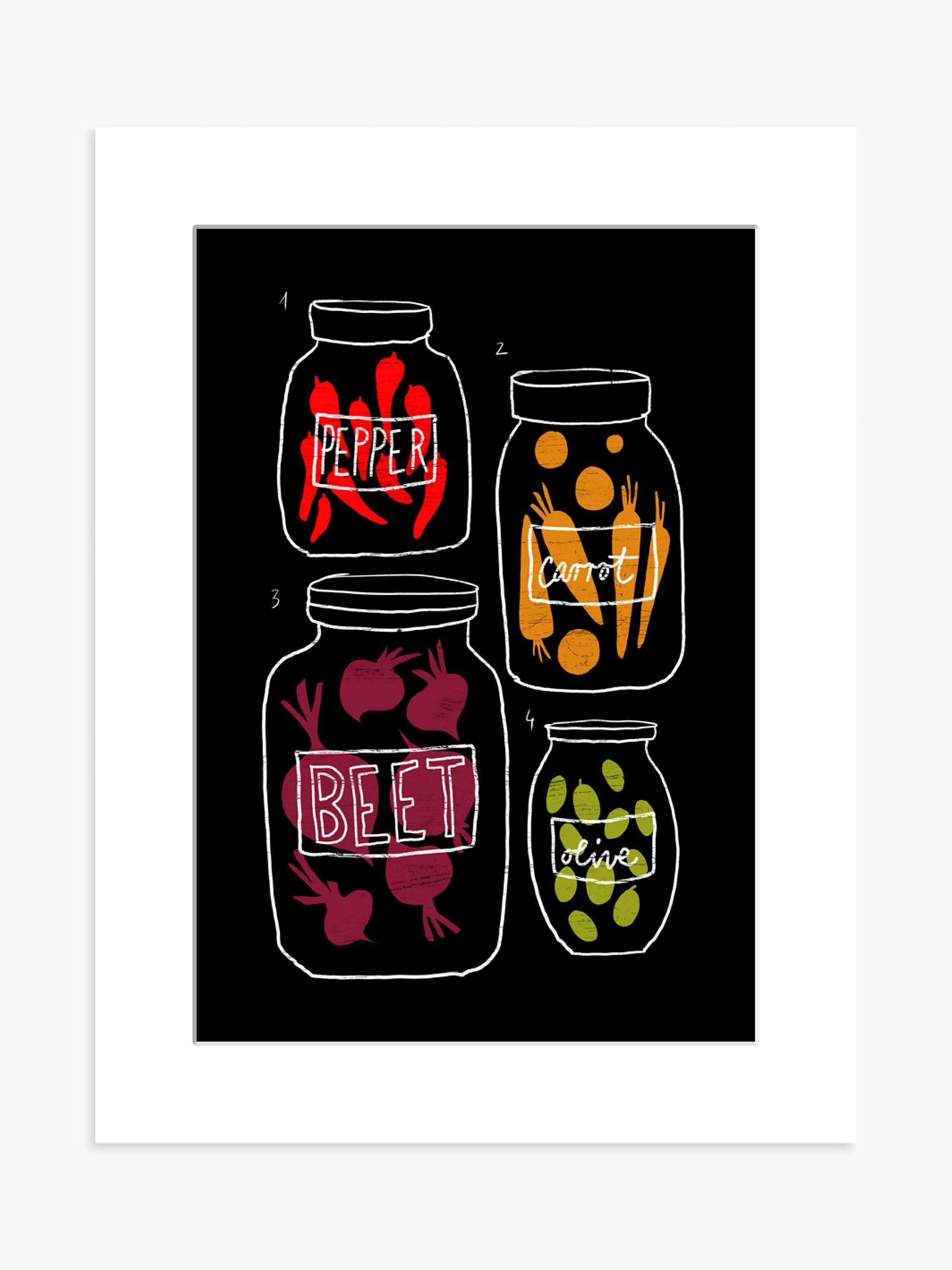 Anek - Pickles Unframed Print & Mount, 40 x 30cm, Black