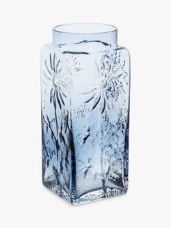 Dartington Crystal Marguerite Extra Large Vase, H21cm, Ink Blue