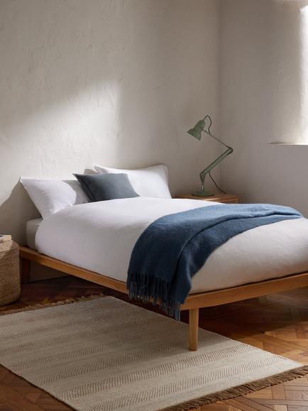 John Lewis Bow Platform Bed Frame, Double, Oak/Natural - view 2, Oak/Natural