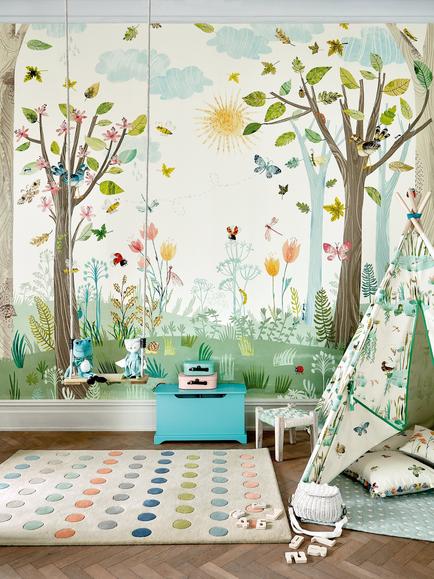 Villa Nova Busy Buzzy Wallpaper Mural, W575/01 - view 2, Multi