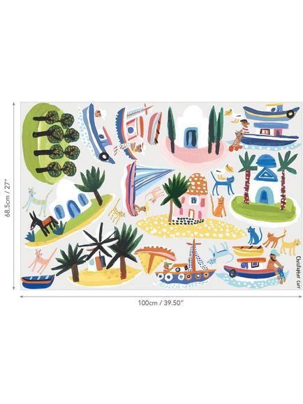 Villa Nova Island Hopping Wall Stickers, Multi, W592/01, Multi