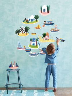 Villa Nova Island Hopping Wall Stickers, Multi, W592/01 - view 2, Multi
