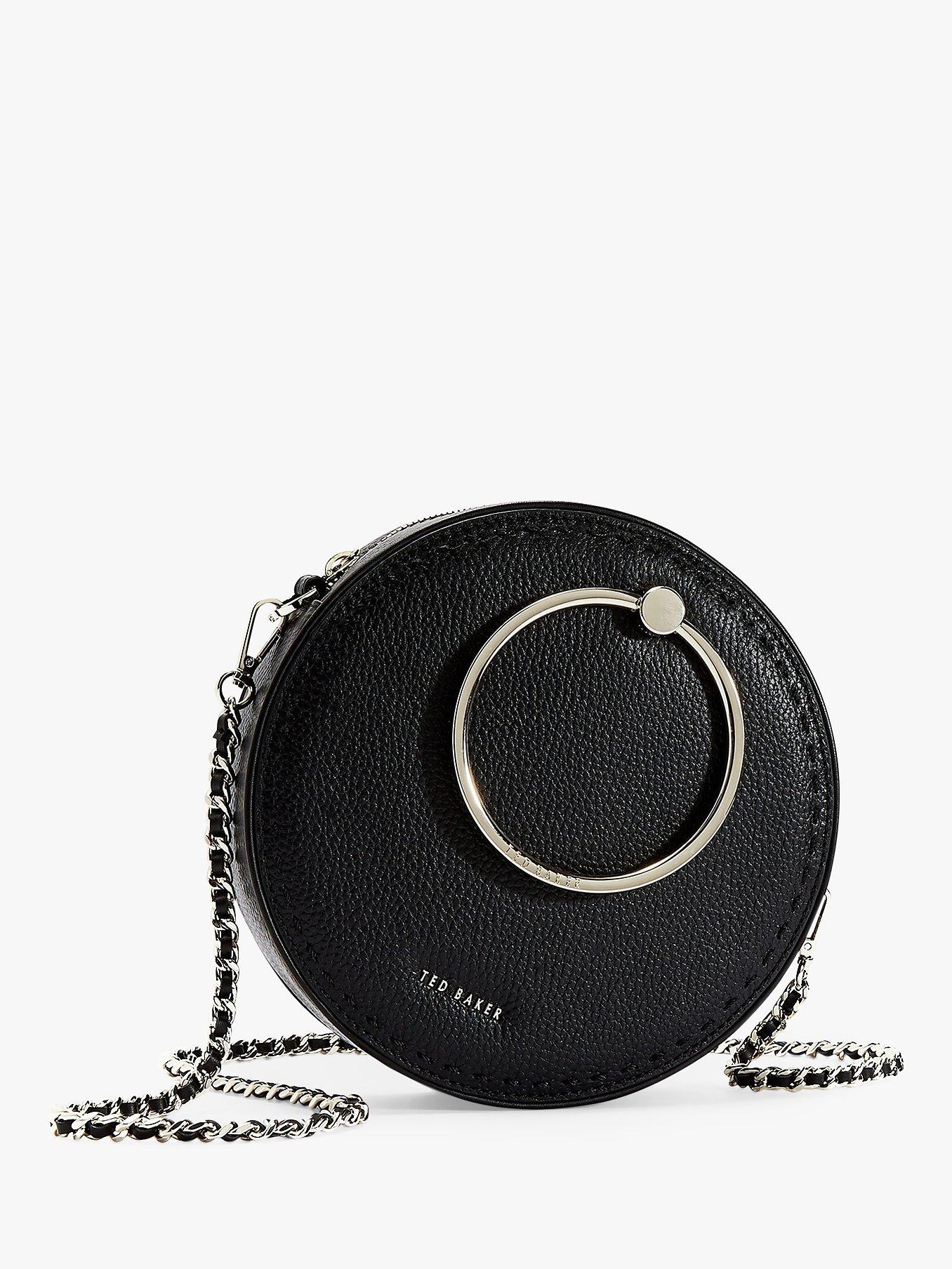 Ted Baker Madddie Leather Circle Shoulder Bag, Black