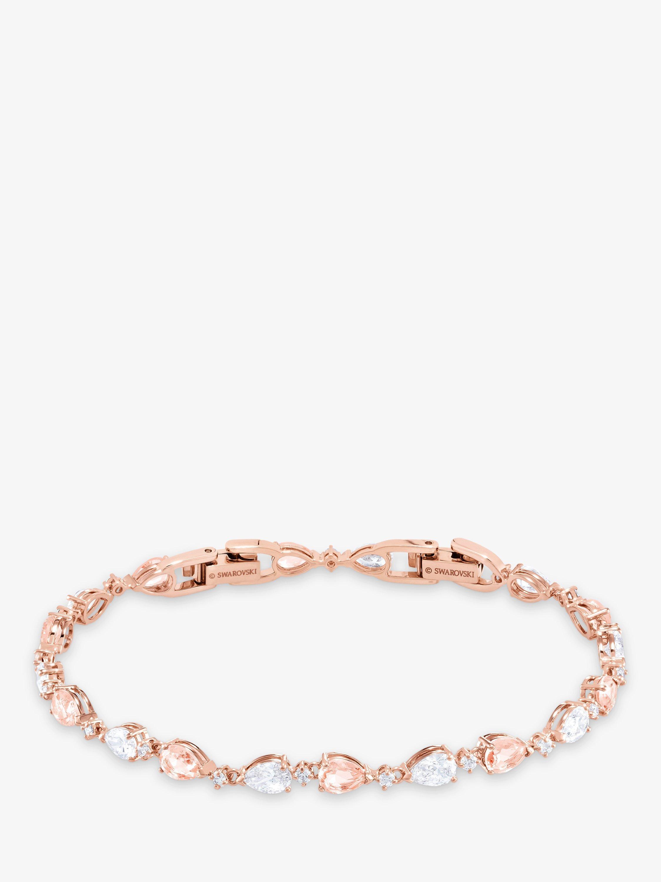 Swarovski Vintage Crystal Teardrop Bracelet, Rose Gold/Pink
