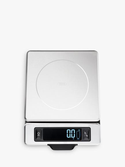 OXO Good Grips Stainless Steel Digital Kitchen Scale with Pull-Out Display, Silver, 5kg, Silver