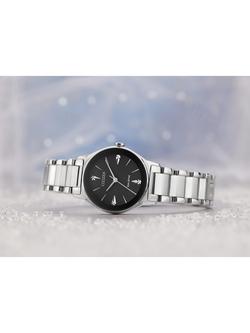Citizen EM0730-57E Women's Axiom Eco-Drive Diamond Bracelet Strap Watch, Silver/Black - view 2, Silver/Black