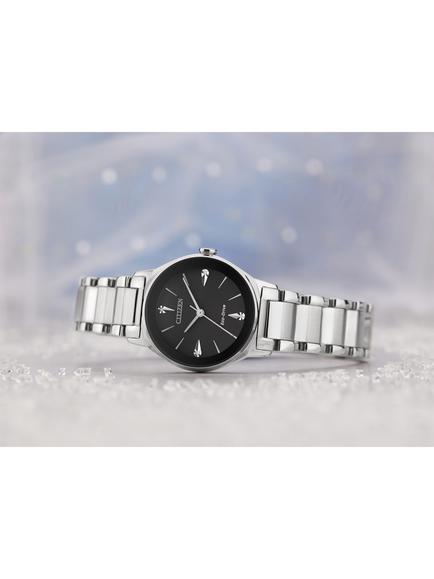 Citizen EM0730-57E Women's Axiom Eco-Drive Diamond Bracelet Strap Watch, Silver/Black - view 2, Silver/Black