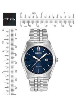 Citizen Men's Corso Date Bracelet Strap Watch - view 2, Silver/Blue Bm7330-59l