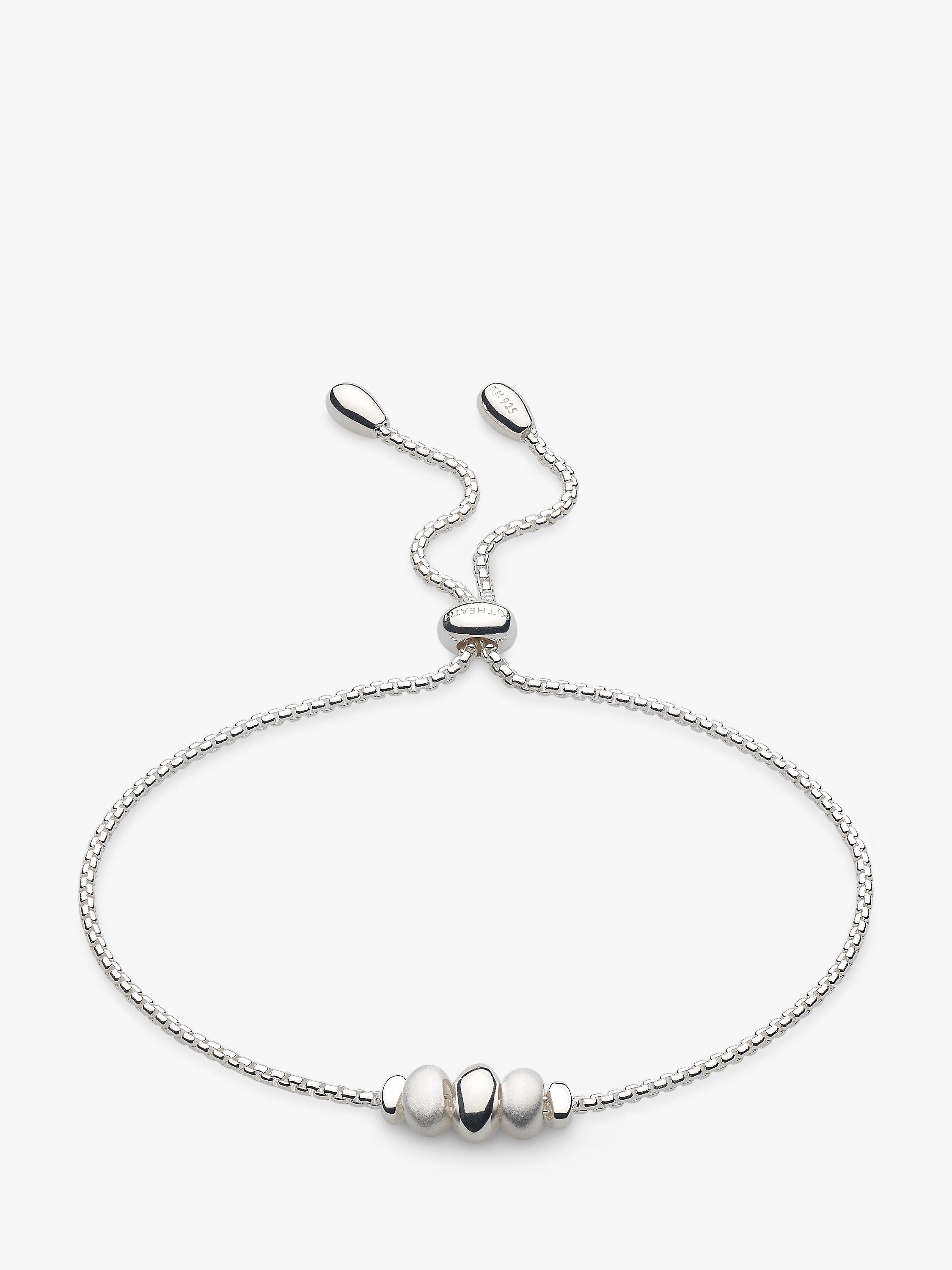 Kit Heath Triple Pebble Slider Chain Bracelet, Silver