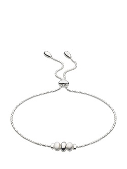 Kit Heath Triple Pebble Slider Chain Bracelet, Silver, Silver