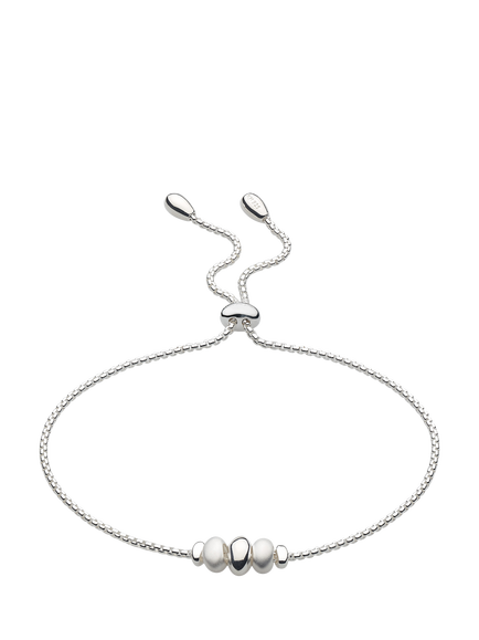 Kit Heath Triple Pebble Slider Chain Bracelet, Silver, Silver