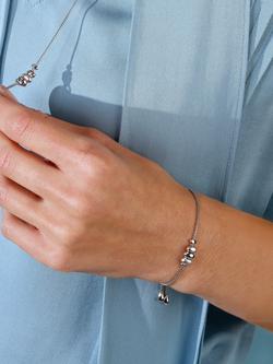 Kit Heath Triple Pebble Slider Chain Bracelet, Silver - view 2, Silver