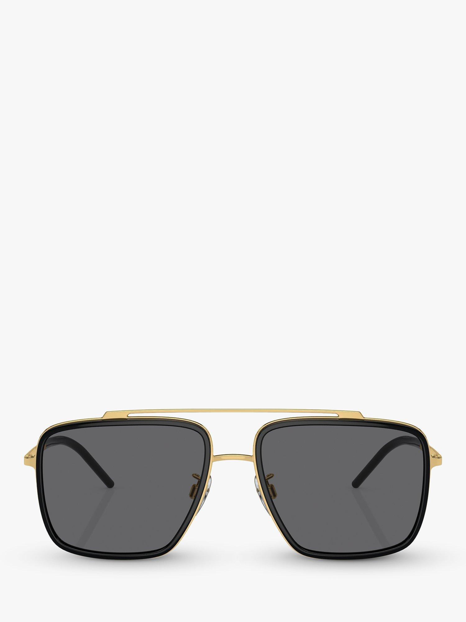 Product image 2 of 11, which shows Dolce & Gabbana DG2220 Men's Polarised Square Sunglasses, Gold/Black