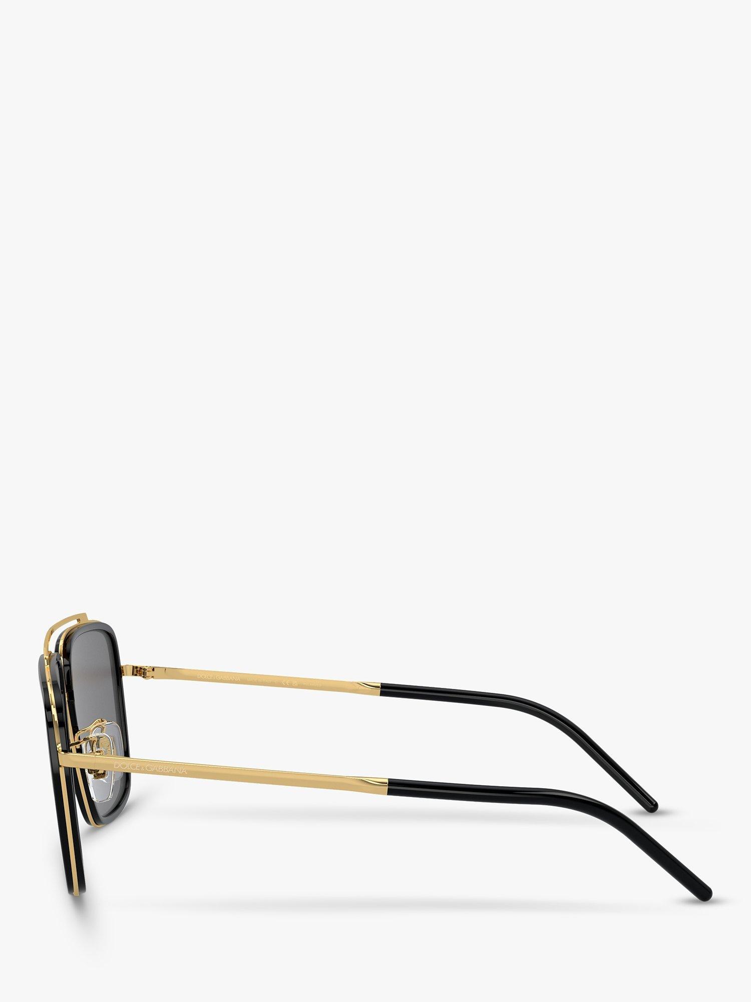 Product image 3 of 11, which shows Dolce & Gabbana DG2220 Men's Polarised Square Sunglasses, Gold/Black