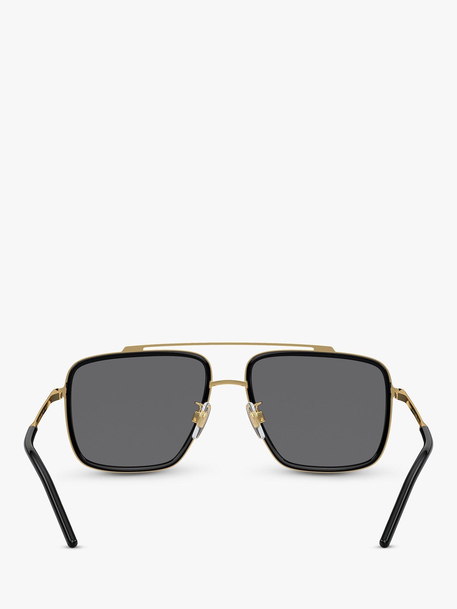 Product image 4 of 11, which shows Dolce & Gabbana DG2220 Men's Polarised Square Sunglasses, Gold/Black