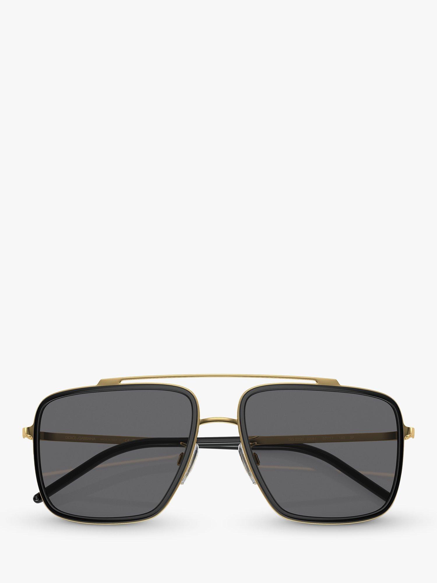 Product image 5 of 11, which shows Dolce & Gabbana DG2220 Men's Polarised Square Sunglasses, Gold/Black