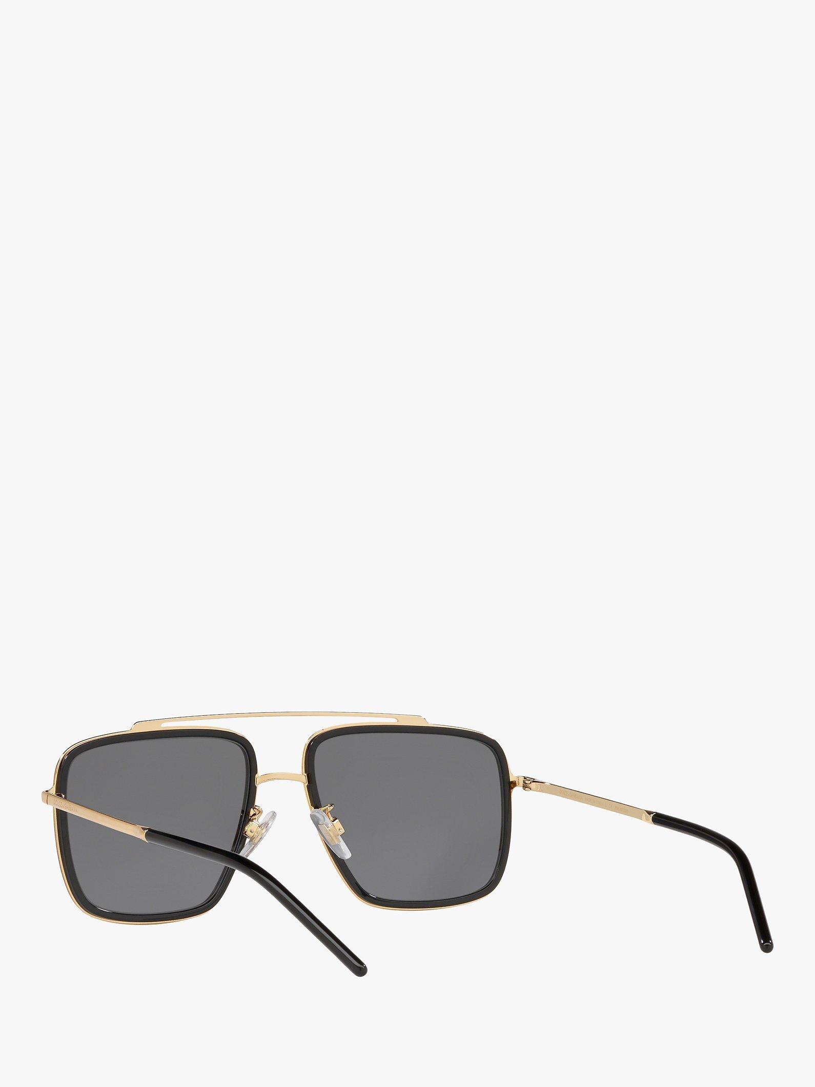 Product image 6 of 11, which shows Dolce & Gabbana DG2220 Men's Polarised Square Sunglasses, Gold/Black