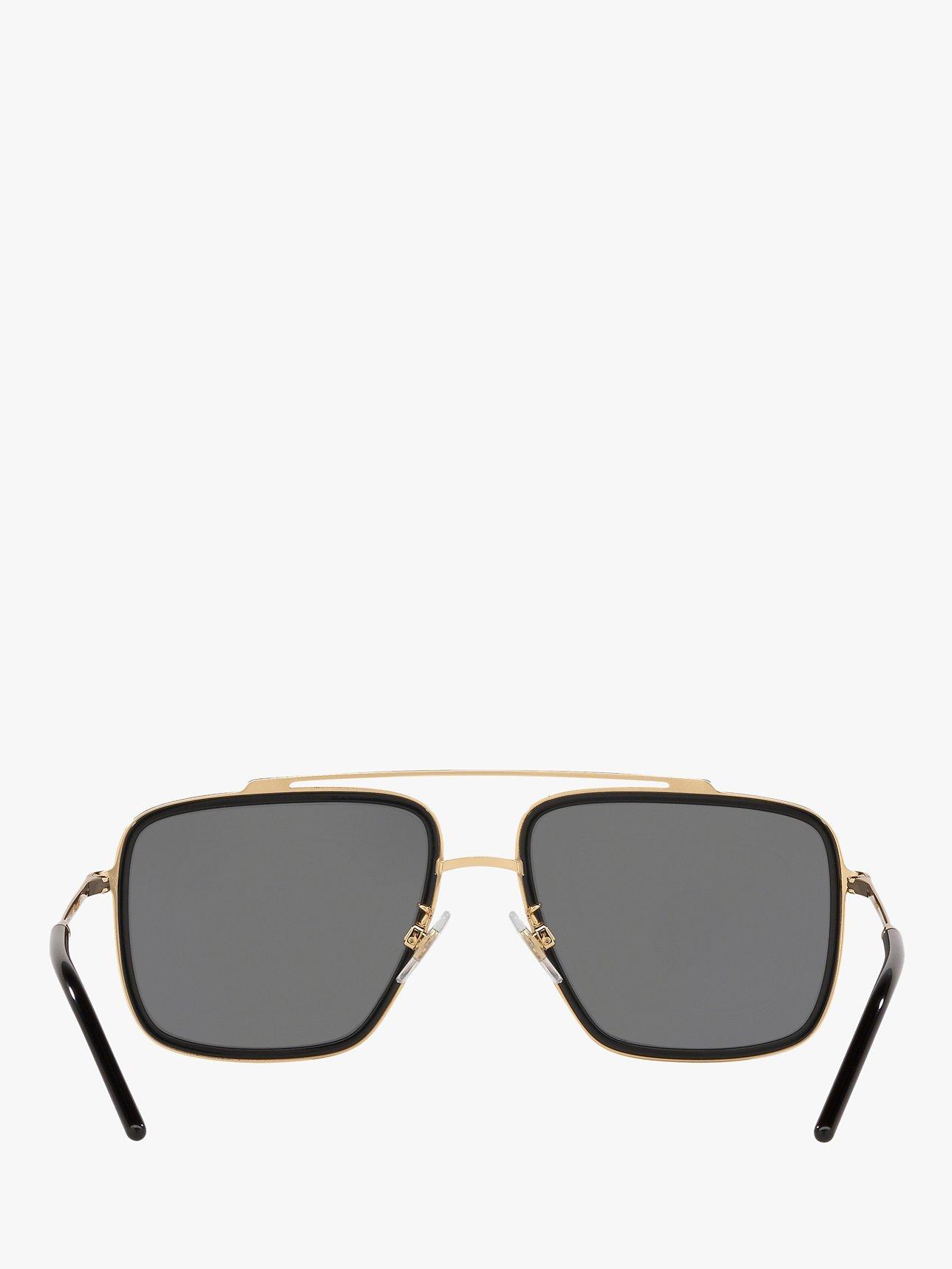 Product image 7 of 11, which shows Dolce & Gabbana DG2220 Men's Polarised Square Sunglasses, Gold/Black