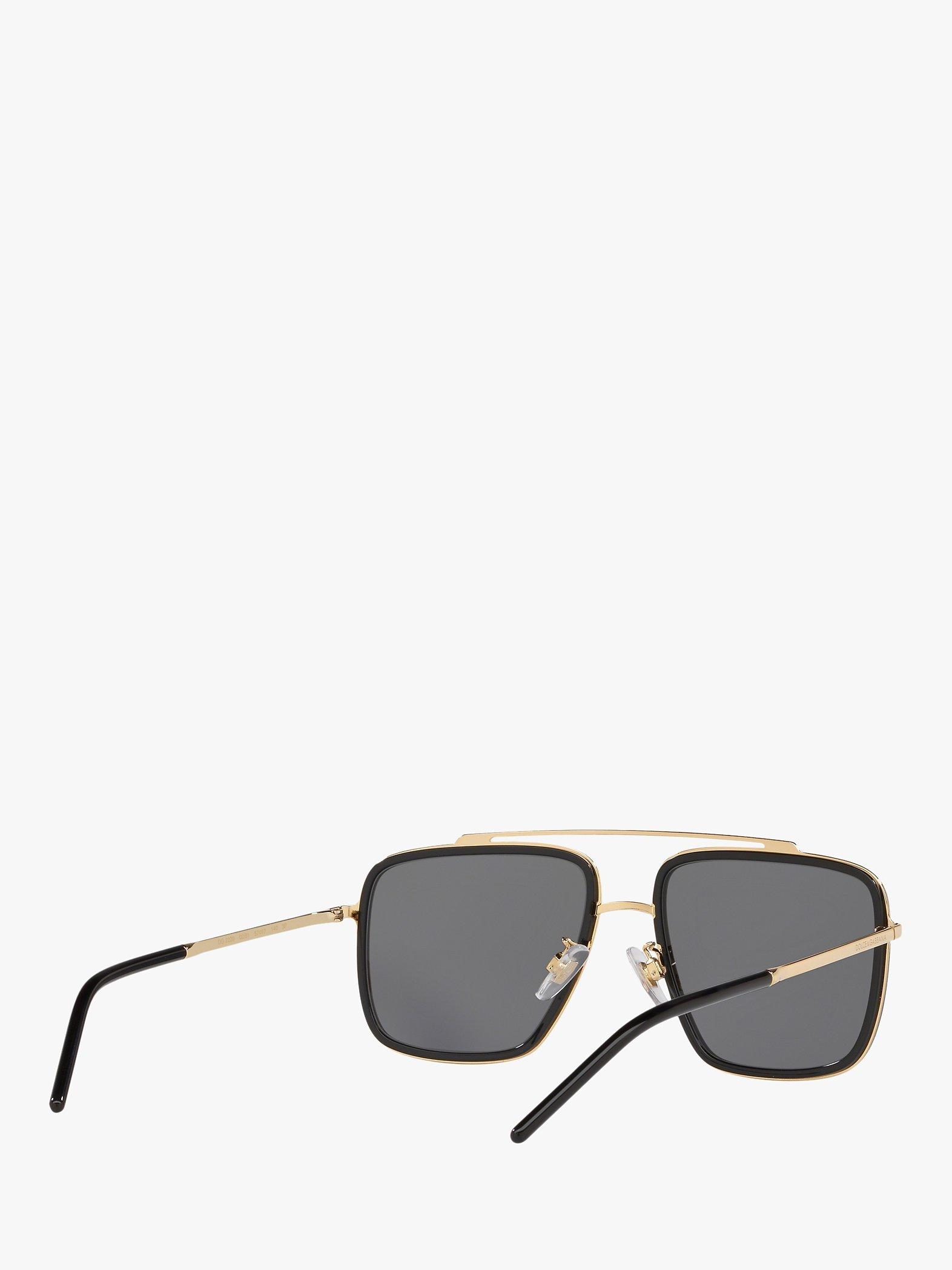 Product image 8 of 11, which shows Dolce & Gabbana DG2220 Men's Polarised Square Sunglasses, Gold/Black
