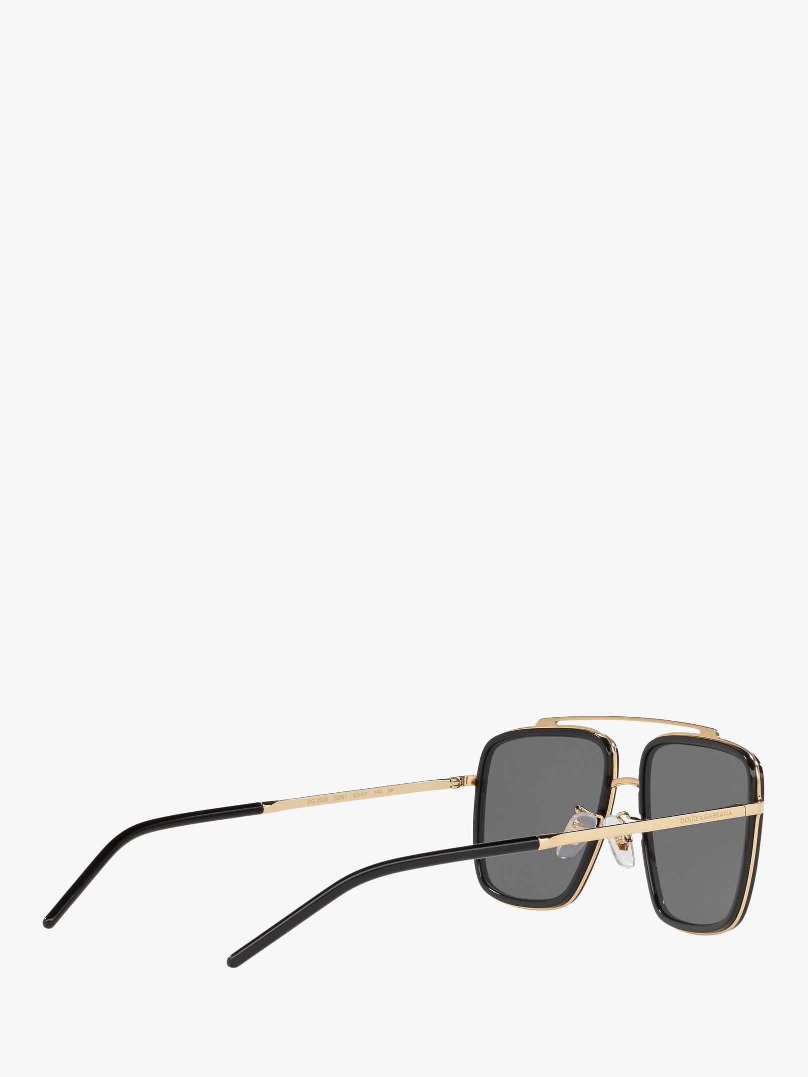 Product image 9 of 11, which shows Dolce & Gabbana DG2220 Men's Polarised Square Sunglasses, Gold/Black