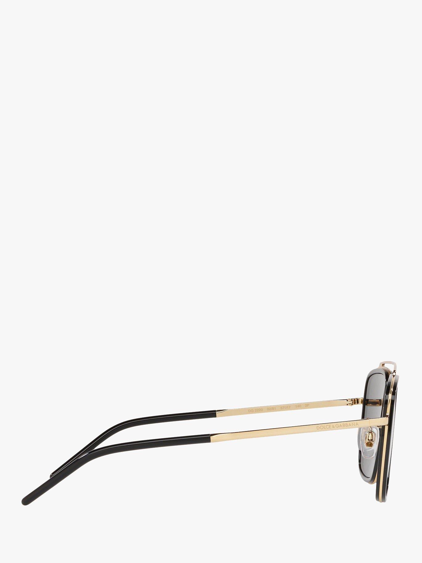 Product image 10 of 11, which shows Dolce & Gabbana DG2220 Men's Polarised Square Sunglasses, Gold/Black