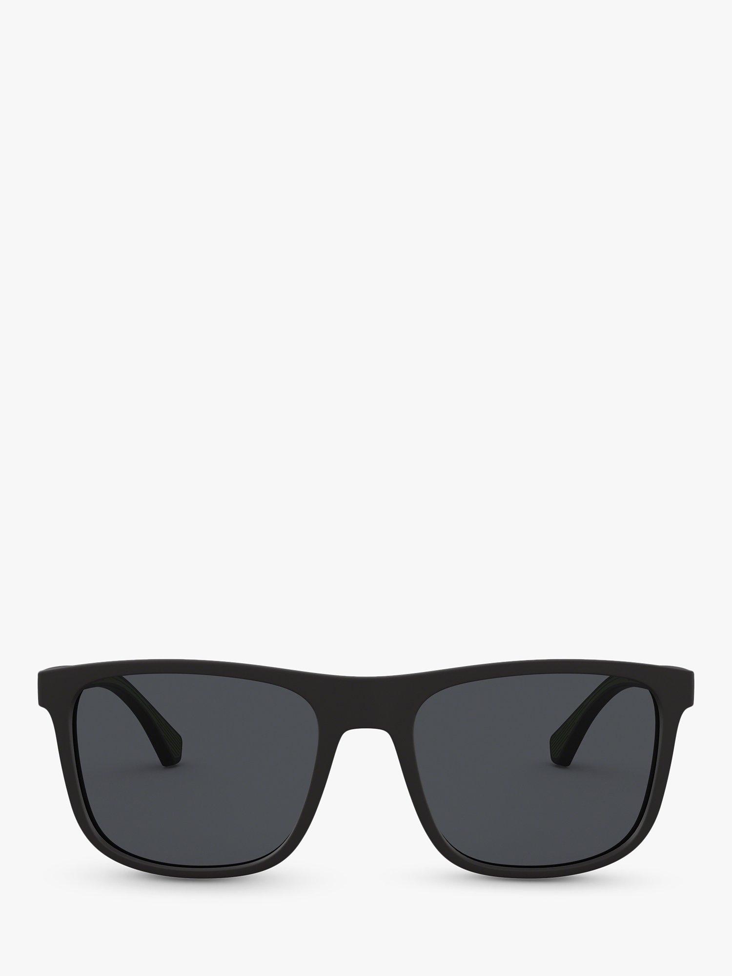 Product image 1 of 10, which shows Emporio Armani EA4129 Men's Square Sunglasses, Matte Black/Grey