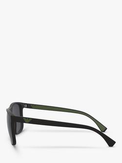 Emporio Armani EA4129 Men's Square Sunglasses - view 2, Matte Black/Grey
