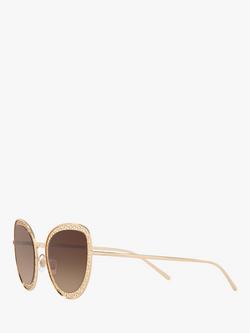 Dolce & Gabbana DG2226 Women's Cat's Eye Sunglasses, Gold/Brown Gradient - view 2, Gold/Brown Gradient