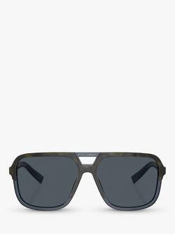 Dolce & Gabbana DG4354 Men's Square Sunglasses, Brown/Blue - view 2, Brown/Blue