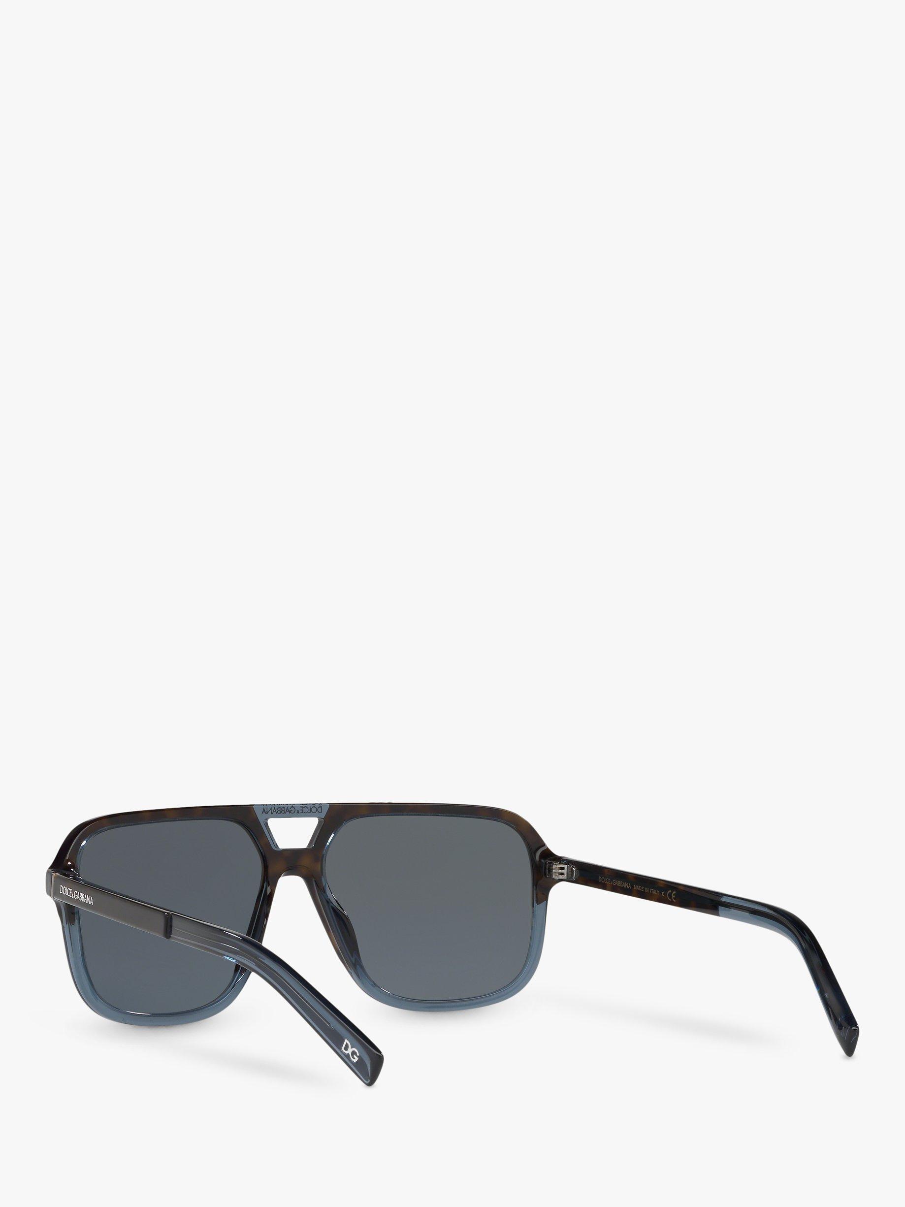 Product image 6 of 11, which shows Dolce & Gabbana DG4354 Men's Square Sunglasses, Brown/Blue