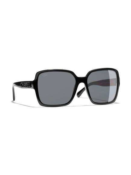 CHANEL Rectangular Sunglasses CH5408 Black/Grey, Black/Grey